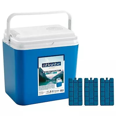 1x Blue 30L 12V Electric Cool Box & Freezer Blocks Set Camping Picnic Cooler • £52