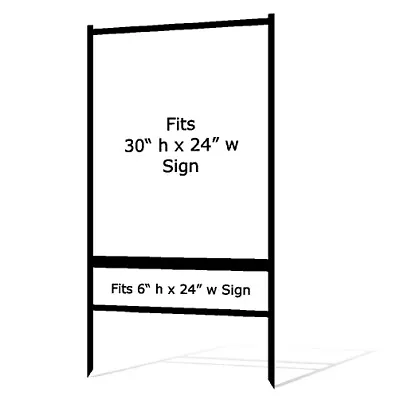 Real Estate Yard Sign Metal Frame 30 X 24 Slide-In (1) Rider Black (Pack Of 1) • $52