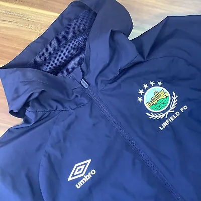 Small LINFIELD Umbro Hooded Jacket - Belfast Northern Ireland Ulster Rangers • £26.99