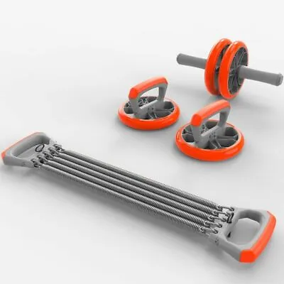 Exercise Set Abdominal Wheel Roller Elastic Bands Push Up Bar Fitness Equipment • $31.99