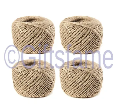 £6.99 • Buy 4 X 50M Jute Burlap Hessian Rustic Twin String Hemp Rope Cord Garden Craft Gift