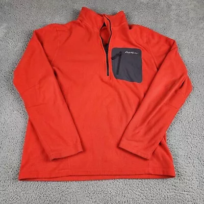 Eddie Bauer Jacket Mens Medium Orange First Ascent Fleece Full Zip Outdoors • $24.99