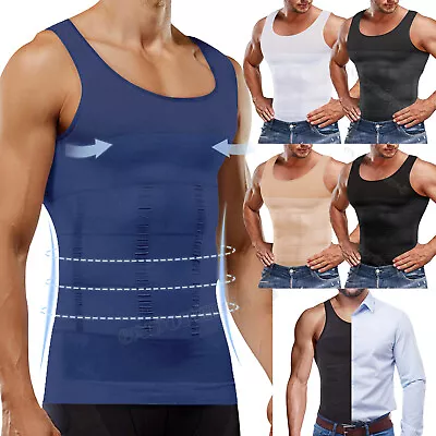 Men Slimming Body Shaper Gynecomastia Tank Compression Posture Corrector Vest • £13.79