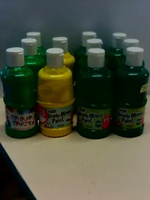  3 Colour Crazy Ready Mix Paint 250ml   2  Green  1 Yellow  • £4.50