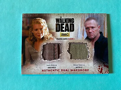 £27.99 • Buy Walking Dead Season 3 Andrea And Merle Dm2 Very Rare Dual Wardrobe Card