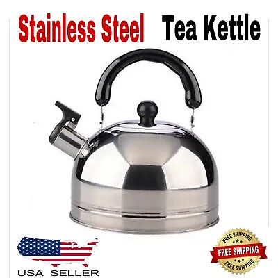 2 Liter Stainless Steel Whistling Tea Kettle Stove Top Water Boiler Teapot Home • $17.95