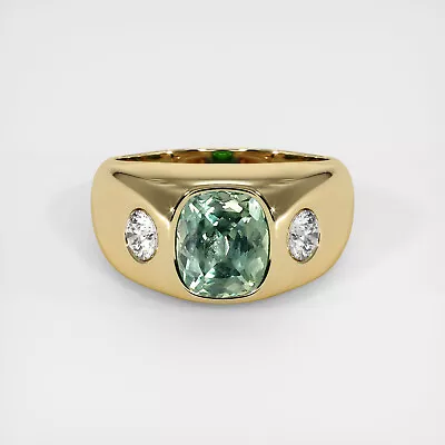 Montana Cushion Bluish Green Sapphire 18K Yellow Gold Ring 2.78CT • $10339.65