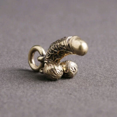 $8.99 • Buy Unisex Funny Pendant Mini Brass Male Penis Simulation Chick Keychain Car Parts