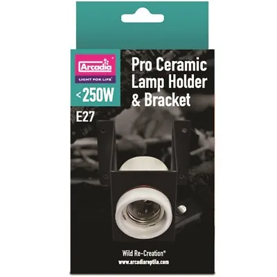 Arcadia PRO Ceramic Lamp Holder & Light Bracket 250W Reptile & On/Off Switch E27 • £18.15