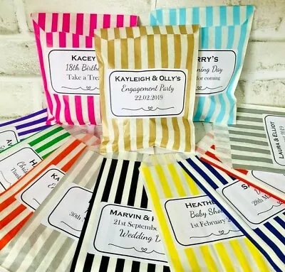 £3.89 • Buy PERSONALISED SWEET BAGS Candy Cart Wedding Baby Christening Birthday Mehndi Eid