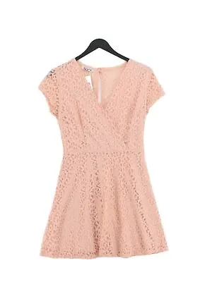 Wal-G Women's Midi Dress S Pink 100% Polyester Short Sleeve Midi V-Neck A-Line • £13.31