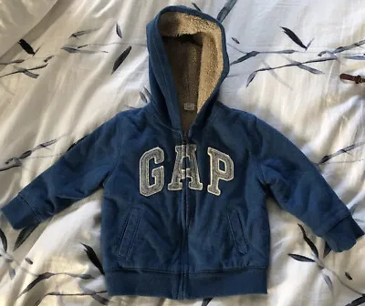 £5.50 • Buy Gap Teal Blue Fur Lined Hoodie, Age 2 Years, Gap Logo, Zip Fastening, Baby Gap