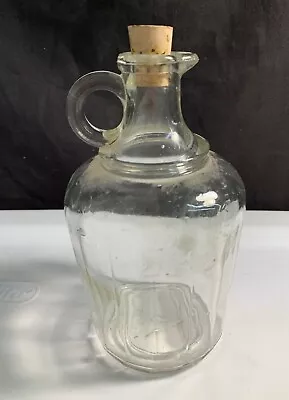 Vintage Maple Syrup Bottle 7  Pressed Clear Glass Pitcher Jug • $9.99