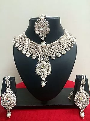 $38.49 • Buy Indian Bollywood Gold Plated Fashionable Bridal Jewelry Necklace Set 