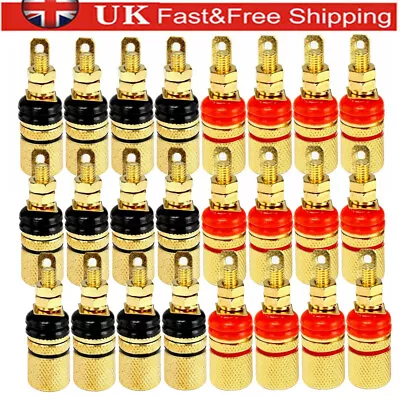 £5.50 • Buy 8-24 Pcs Gold Plated Speaker Terminal Binding Post Connector For 4mm Plug Socket