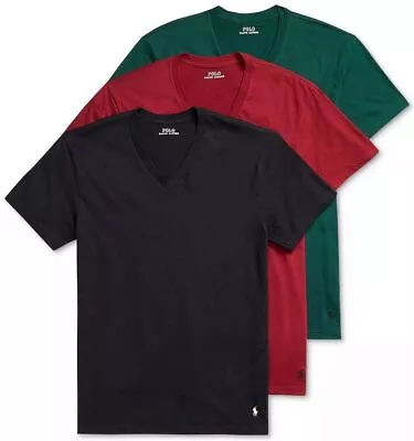 Polo Ralph Lauren V-Neck T-Shirt Three Classic Fit 3 Pack Cotton Tee Shirt  NWT • $27.90