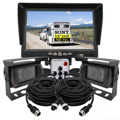 7  Monitor 4 PIN HD 2X 700TVL Sony IR CCD Reversing Camera For Truck Caravan Kit • $114.99