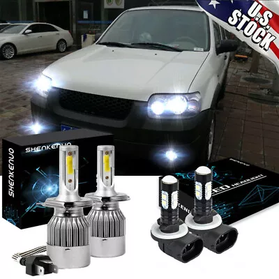 For Ford Escape 2001-2004 4x Combo 9003 H4 LED Headlight 881 Fog Light Bulbs Kit • $28.80