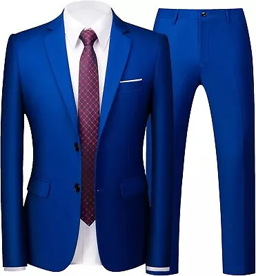 UNINUKOO Men's Suit Slim Fit 2 Button 2 Piece Suits For Men Party Formal Dress S • $165.65