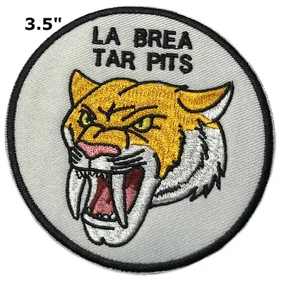 LA BREA TAR PITS Fossils Extinct Embroidered Patch Iron-on Saber-toothed Cat • $4.87