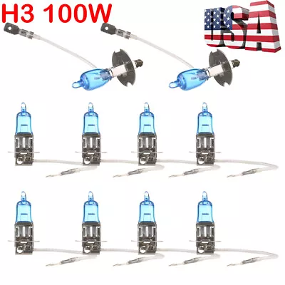 10x H3 Halogen Xenon Driving/fog Light Replacement Bulb Dc12v 55w 6000k White • $8.50