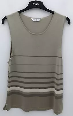 Vintage St Michael From M&S Silk Sleeveless Jumper Top Size 20 ( Modern Size 14) • £9.99