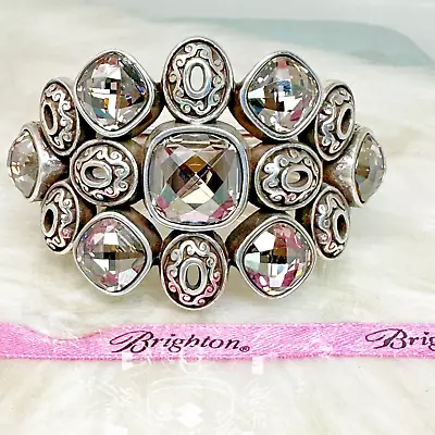 Brighton  Venus Rising  Bracelet Clear Gray Crystal Hinged Bangle NWOT Stunning • $58