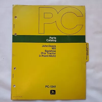 John Deere 165 Backhoe For Tractor 3 Point Hitch Parts Catalog Vintage  • $9.95