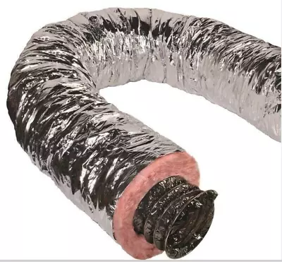 16  Silver Flex Quietflex Insulated Flexible Duct R8 25' • $220