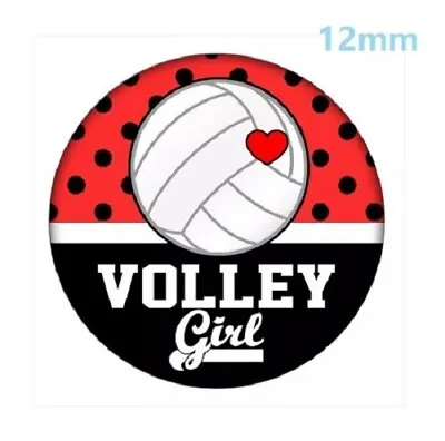 Mini Snap Jewelry Glass Volleyball Girl Stud Fits 12mm Petite Ginger Style Charm • $2.50