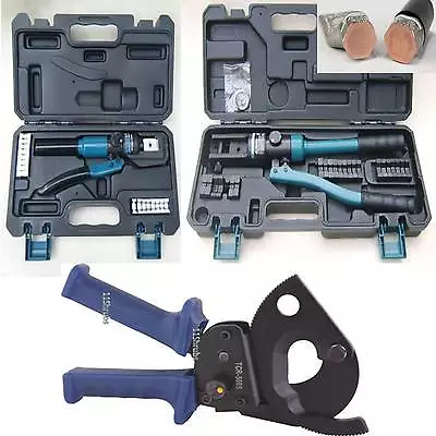 £199.99 • Buy 4-300mm Hydraulic Crimper Crimping Ratchet Cable Cutter Battery Wire Cable Tool