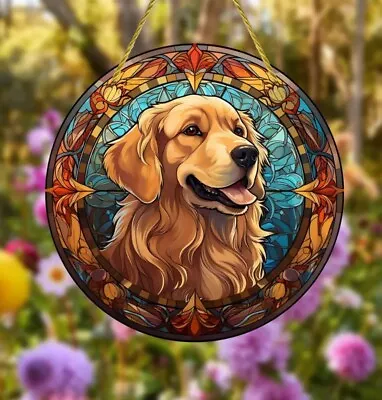 NEW 6” Golden Retriever Suncatcher. Beautiful Colorful Piece With Hanger. NEW!! • $17.50