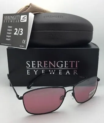 $249.95 • Buy SERENGETI PHOTOCHROMIC Polarized Sunglasses CORLEONE 8417 Black Aviator W/Sedona