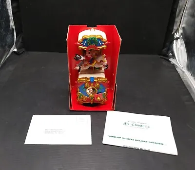 Mr Christmas Mickey Mouse Carousel Music Box Disney W/ Box 1995 Vintage NIB • $64.95