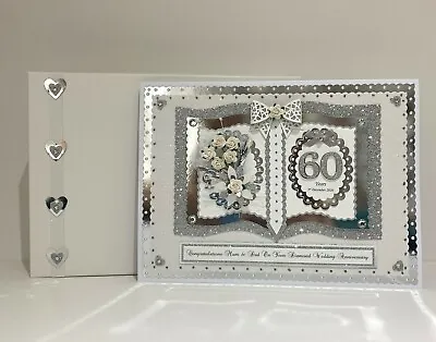 £24.99 • Buy Diamond 60th/70th Wedding Anniversary Card Wife/Husband/Mum & Dad Personalised 