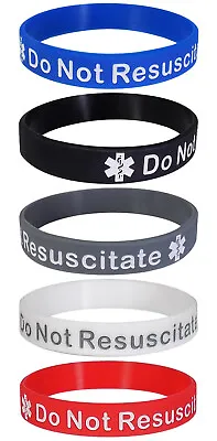 5 Pack - DO NOT RESUSCITATE Silicone Medical Alert Bracelets Safety • $11.95