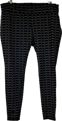 Mossimo Supply Co Womens Leggings Size 2XL XXL Black Aztec Patterned Ankle Crop • $12.89