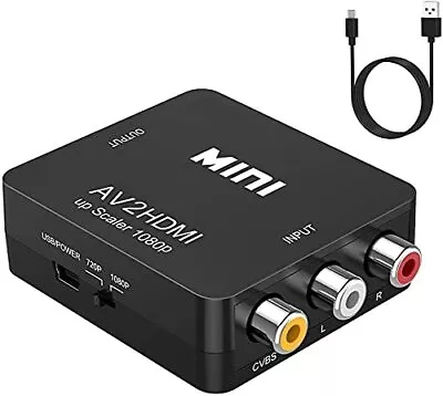 RCA To HDMIAV To HDMI Converter 1080P Mini RCA Composite CVBS Video Audio C... • $22.10