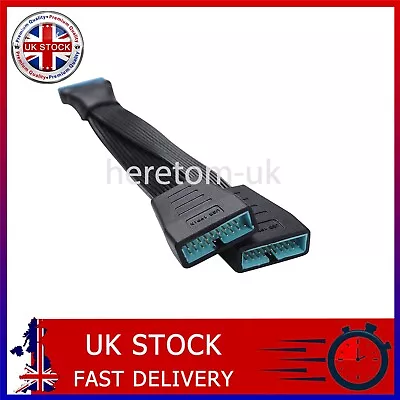 15cm Motherboard Mainboard 1 To 2 Power Splitter Cable 19-Pin To USB 3.0 20-Pin • £11.55