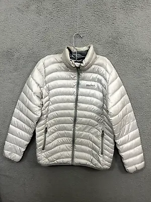 Marmot Jacket Womens Large Gray Duck Down 600 Fill Insulated Puffer Zip Aruna • $28.88