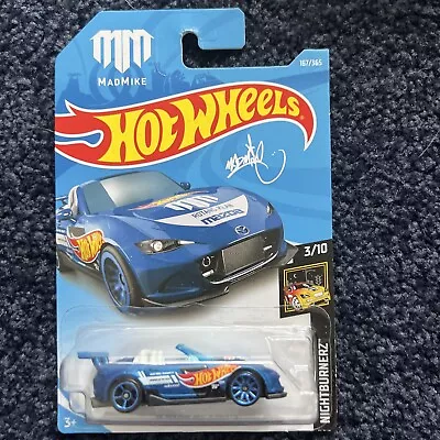 HOT WHEELS  2018NIGHTBURNERZ - 15 MAZDA MX-5 MIATA - Blue- MadMike 167/365 #3/ • $9.50