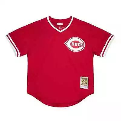Mitchell & Ness Red MLB Cincinnati Reds Barry Larkin 1990 Pullover Jersey • $79.95
