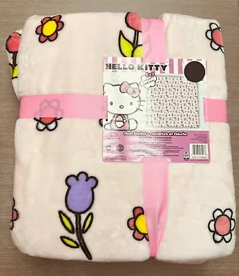 Hello Kitty Spring Flowers Easter Blanket Full Queen 90 X 90 NEW! • $89.99