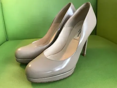 £38.98 • Buy L K Bennett Sledge Shoes Beige Nude Leather Low Platform Heels Size 36 Kate