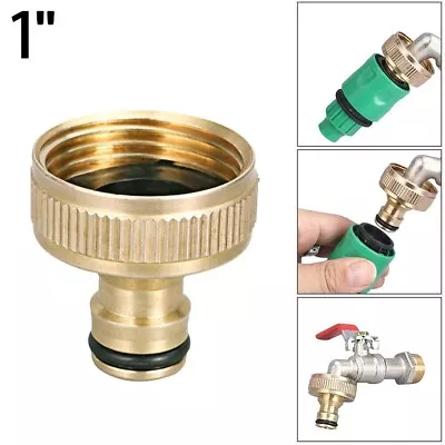 Brass Hose Tap Connector 3/4  Threaded Garden Water Pipe Adaptor Fitting • £22.99