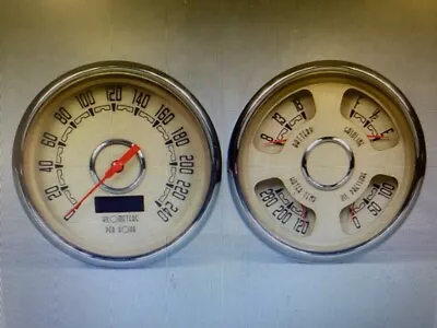 1951-1952 Ford  Pickup / Truck Gauges New Vintage Woodward Series Beige METRIC • $619.99