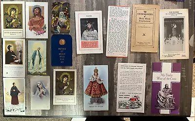 $14.95 • Buy Aa VINTAGE Lot Of 25 CATHOLIC HOLY PRAYER CARDS, Funeral Cards, Booklets & MORE