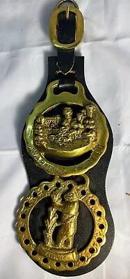Horse Brass Martingale On Leather Bridle Warren Castle Medallions EUC!! • $40