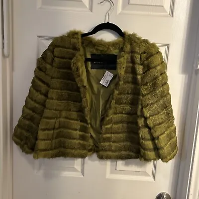NWT  Lou Andrea Rabbit Fur Jacket Green XXL Made In France. Free Shipping! • $200