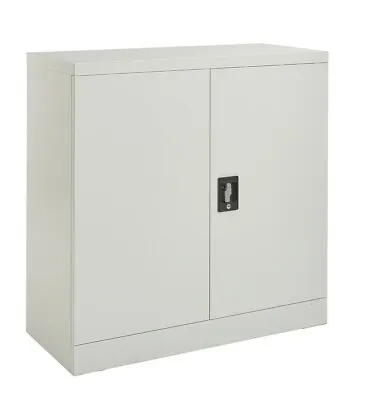 £129 • Buy Grey Steel Storage Cupboard 2 Door Lockable Bookcase Filing Cabinet Office Home
